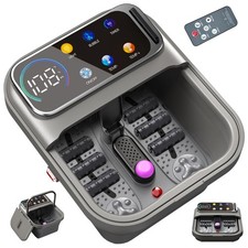 Collapsible Foot Spa Bath with Heat and Bubbles, Portable Foot Soaker Tub wit...