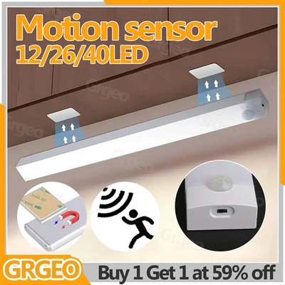 Wireless Motion Sensor Under Cabinet Closet Light Kitchen Counter LED Night Lamp