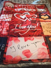 Valentine's Day Blanket I Love You Soft Touch Plush Warm cozy Blanket 50x60"