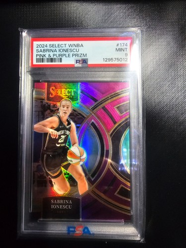 2024 Panini Prizm WNBA Sabrina Ionescu Pink & Purple Prizm /99 #174 PSA 9 POP 1