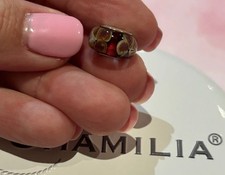 Genuine Chamilia 925 Sterling Italian Murano Cranberry Flower Bead Charm Retired
