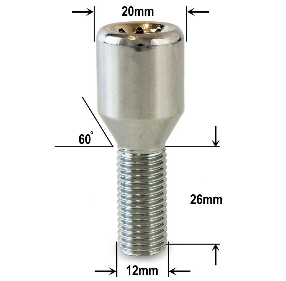 For Vauxhall Astra - Silver Tuner Wheel Bolts - Set of 16 - Aftermarket Alloys - Image 3 of 4