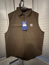 Carhartt Super Dux Sherpa-Lined Vest XL Brown Relaxed Fit Full Zip Pockets