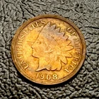 1908 S Indian Head Cent 1c • VG+ • Start Of Rainbow Toning • Key Date