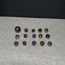 Iridescent Marbles Lot w/ Oversized Display Marble Color Shift