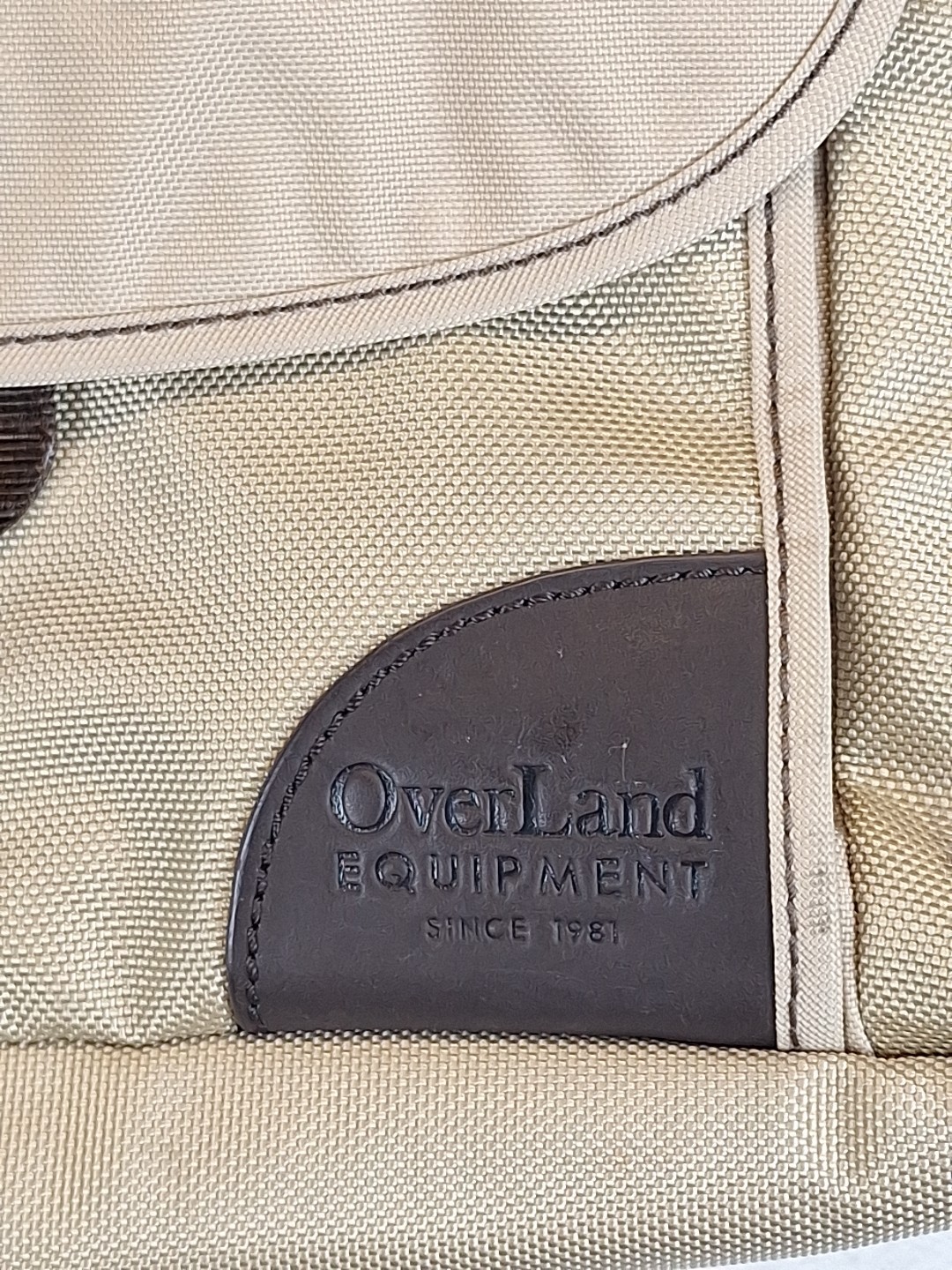Overland Equipment Messenger Bag Satchel Crossbody Tote Beige Brown Nylon 14x11