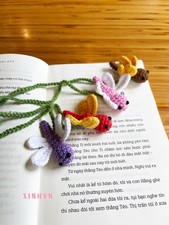 Cute Crochet Dragonfly Bookmark, Handmade Book Lover Teacher Gift