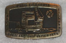 1986 ARCO LOADOUT PORTLAND SHIP REPAIR YD BELT BUCKLE