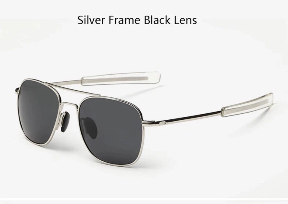 Gafas de sol cuadradas para hombre piloto militar lentes polarizadas ultravioletas gafas para conducir Foto 2 de 4