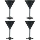 Martini Glass Black - Reusable Polycarbonate Plastic - 7oz - Pack of 4