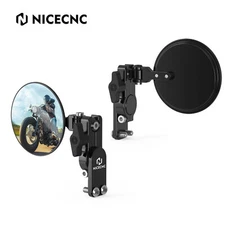 Foldable Round Quick Flip Round Mirrors Kits For Universal Motorcycle Hand Guard