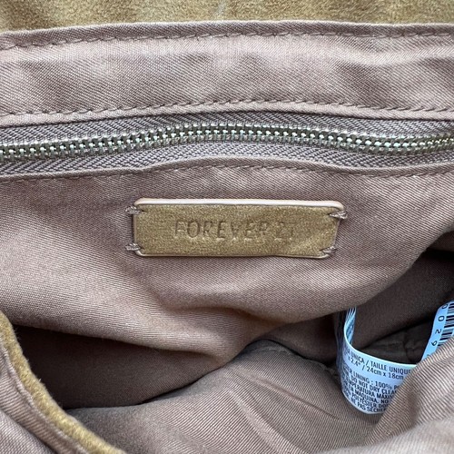 Forever 21 Faux Suede Brown Crossbody Bag Gold Toned Chain Polyester - Picture 14 of 23