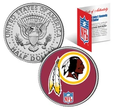 WASHINGTON REDSKINS  NFL JFK Kennedy Half Dollar US Coin  *Officially Licensed*