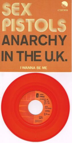 SEX PISTOLS - ANARCHY IN THE UK BELGIUM RED VINYL REPRO 7" SINGLE - Picture 1 of 1