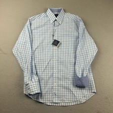 Tailorbyrd Shirt Mens Medium Blue Plaid Long Sleeves Button Up NWT