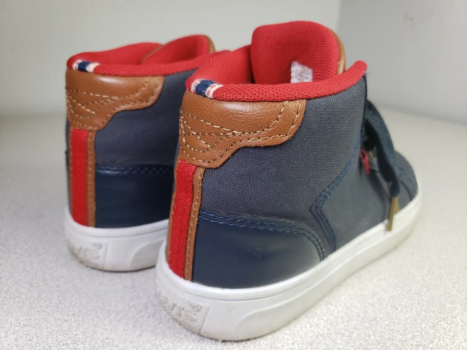 LEVI'S Juvenil Talla 2.5 Azul Marino Rojo Marrón Zapatos con Cordones Hasta el Tobillo Tenis Foto 4 de 4