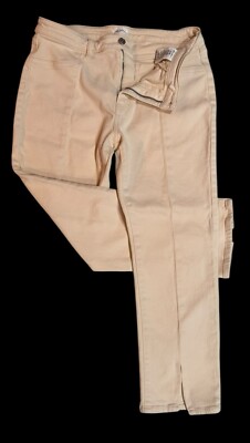 KanCan Women's Straight Leg Split Hem White Denim Jeans - Size 13