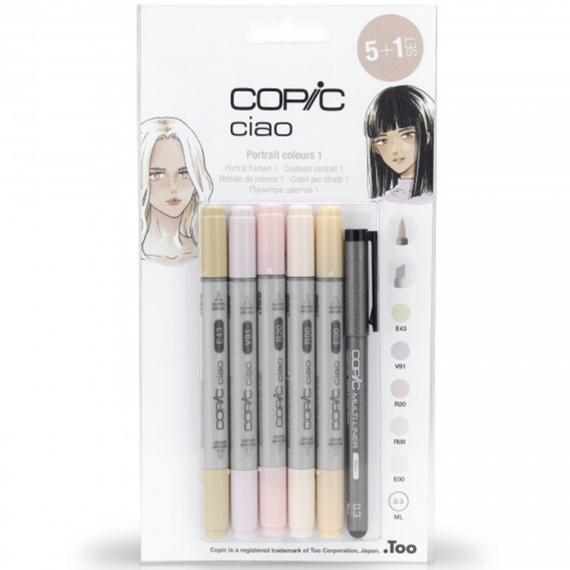 Copic Ciao Marker Portrait Colours 1 (5+1)