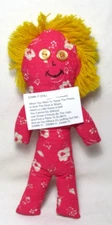 Dammit Doll Damn It Plush Floral Pink Cloth Yellow Yarn Hair Stress Relief Doll