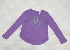 NWT GAP Kids Girl's Graphic Snowflake Long Sleeve T Shirt M 8-9 