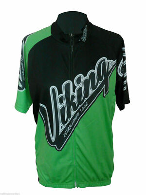 Viking Heritage Kurzarm Full Zip Fahrrad / Radtrikot grün / schwarz Schnäppchen