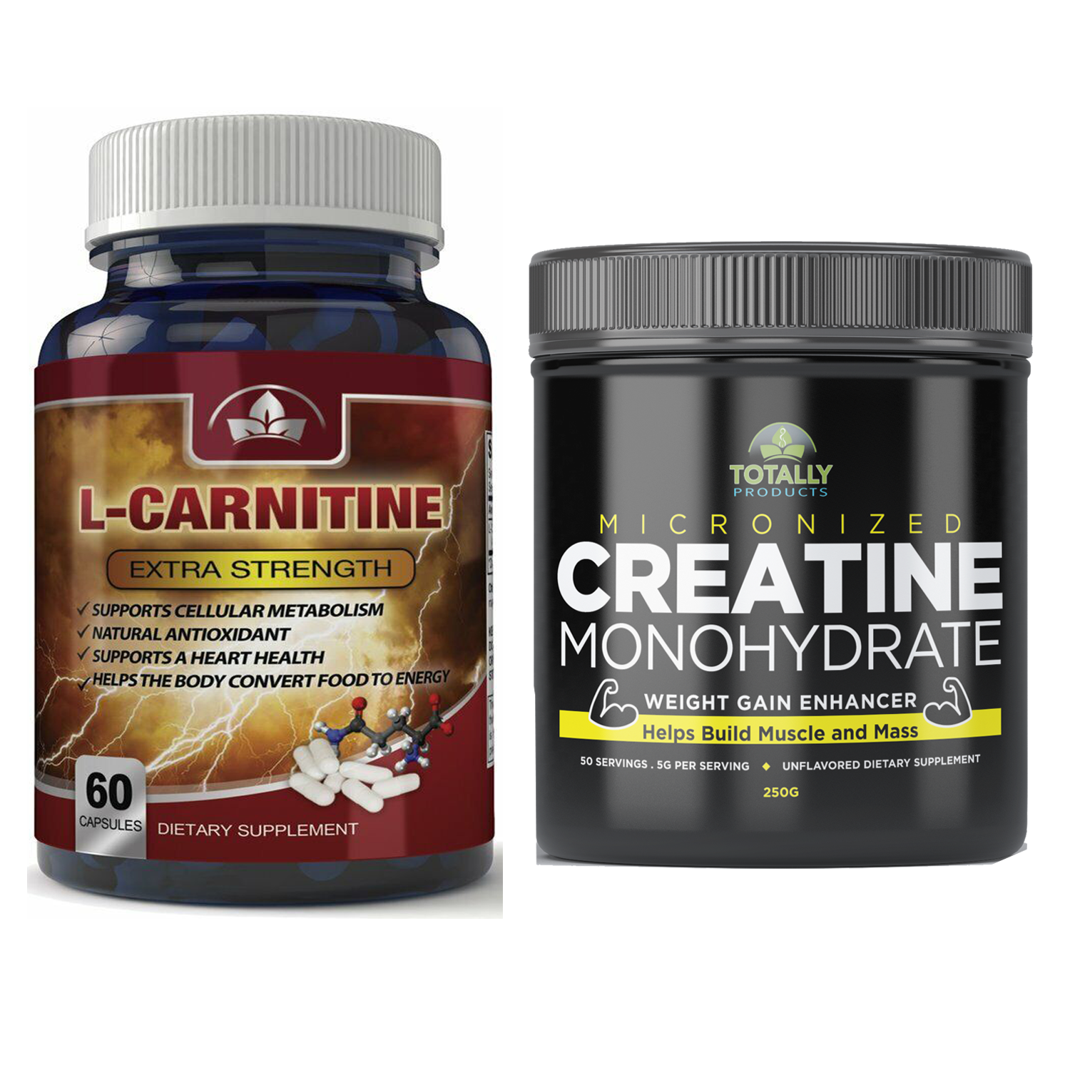 Micronized Creatine Monohydrate Weight Gain L-Carnitine Muscle Mass  Supplements