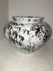 RARE Vintage Haeger Pottery Vase 1989 American Made White/black/grey marble