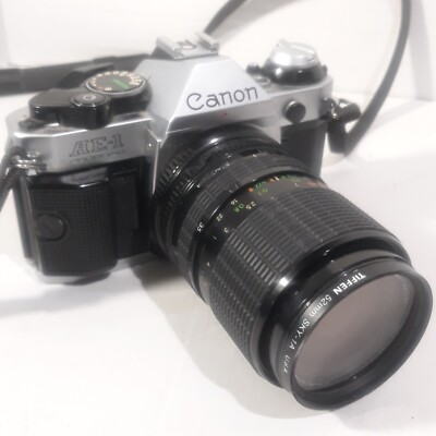 Canon AE-1 35mm SLR Film Camera 2849560 w/ Tiffen 52mm Lens SKY-1A Works 