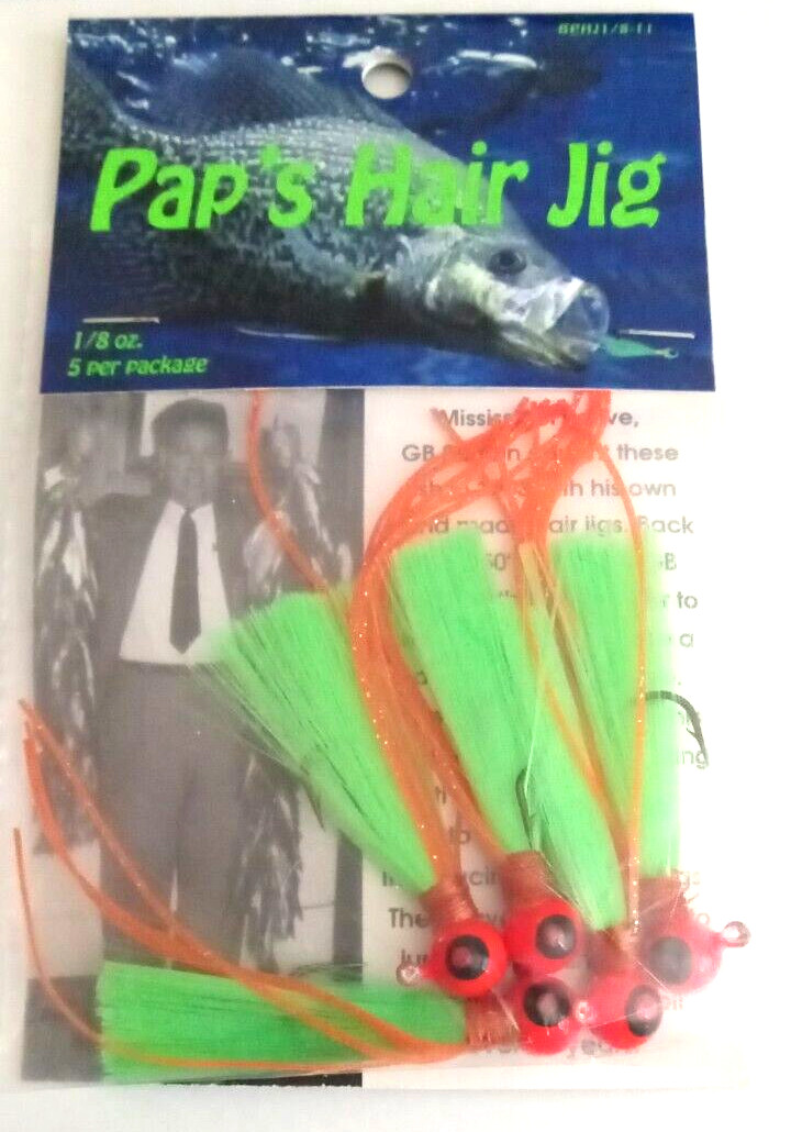 Pap's Umbrella Rig (5 pronged) Qty 2 and Pap's Hair Jig Orange/chart(Qty 5) - Image 2