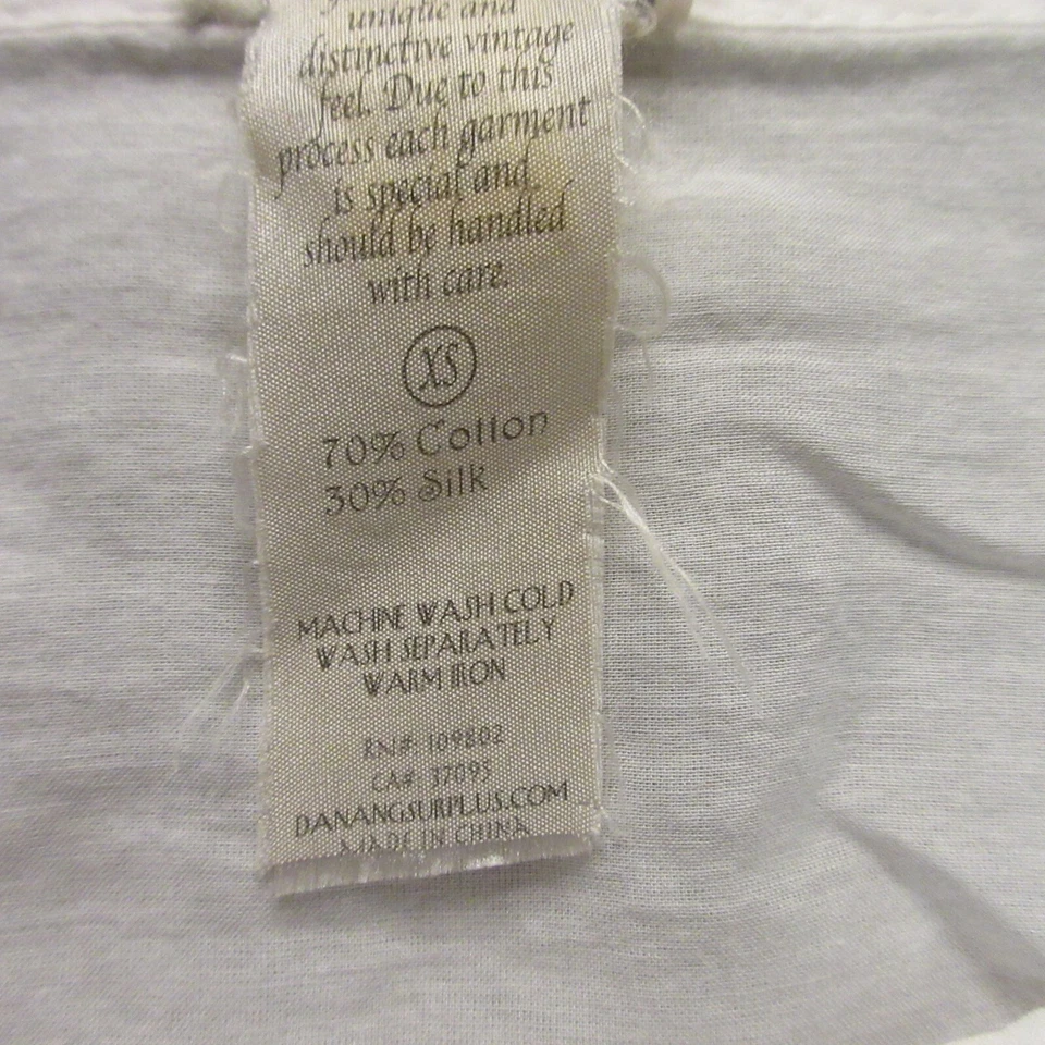 Blusa Top Da Nang Mujer Bordada Talla XS Seda Algodón Encaje Y2K Años 2000 Foto 4 de 4