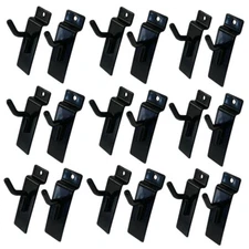 25 Pcs 1'' Black Slatwall Hook Hooks Retail Display Wire Metal Hanger 