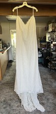 David's Bridal Galina Designer SIZE 22W Wedding Dress Lace Ivy Low Back 9WG3827