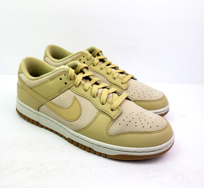 Nike Dunk Low Khaki Gum Mens Size 10.5 Womens Sz 12 Rattan Wheat Grass Shoes