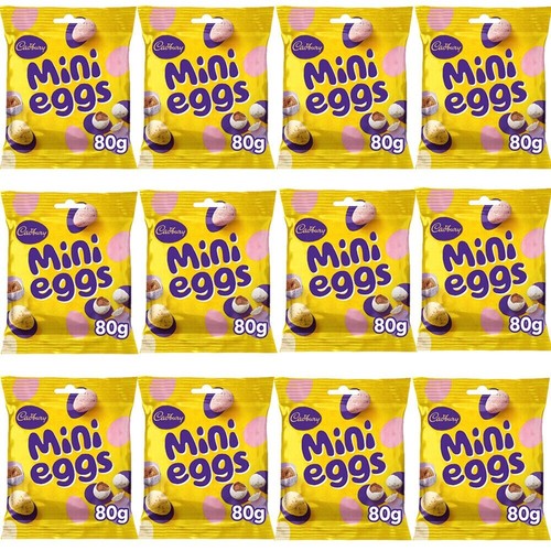 24 x CADBURY MINI EGGS CHOCOLATE BAG 80G Full Box Perfect Kids Christmas Gift