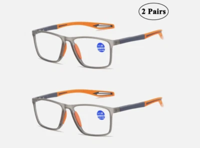 2x Mens Womens Anti-blue Light Square Reading Glasses 1.0 1.5 2.0 2.5 3 3.5 4.0