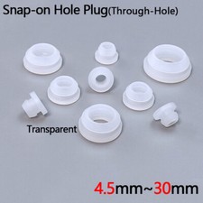 Snap-On Hole Plug Silicone Rubber Blanking End Caps Tube Transparent 4.5mm 30mm