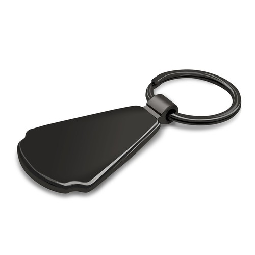 Lincoln Continental Red Dome Dark Gunmetal Metal Teardrop Key Chain - Picture 4 of 6