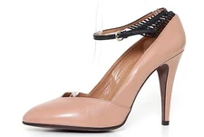 Valentino Garavani Women's Beige Pink Black Leather Heels Z4031* Size 39 EUR