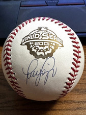 LUIS SOJO 2 SIGNED AUTOGRAPHED 2001 WORLD SERIES BASEBALL!  Yankees!  Steiner!