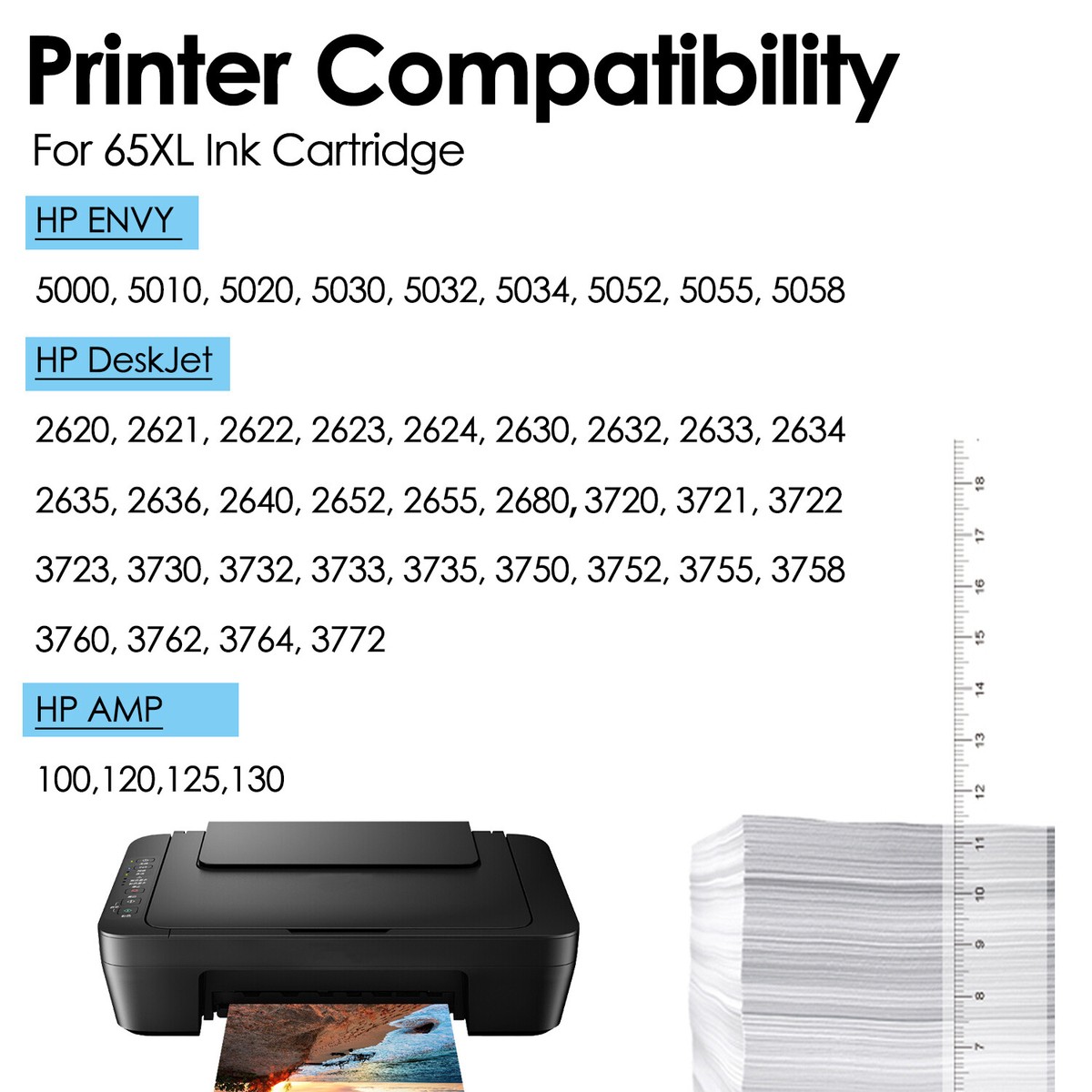 Tinta 65XL Alta Capacidad Cartuccia Di Inchiostro HP 65XL Nero - Lotto, Alta Capacità, Compatibile Con Deskjet 3720, 3730, Etc. Cartuccia HP 65XL Nera - Foto 2