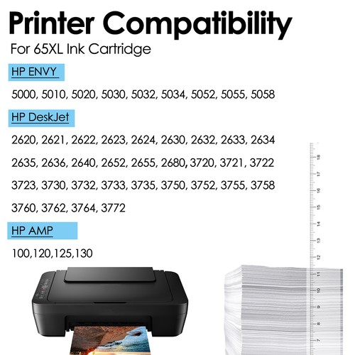 Cartuccia di inchiostro rigenerata a colori 65XL per HP Deskjet 2655 2652 3720 3758 3764 - Foto 3 di 9