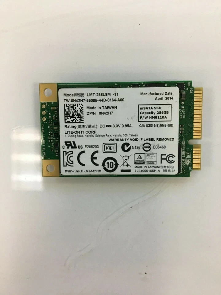 Lite-On LMT-256L9M-11 (N42H7) 256GB mSATA SSD Solid State Drive - Image 2 of 2