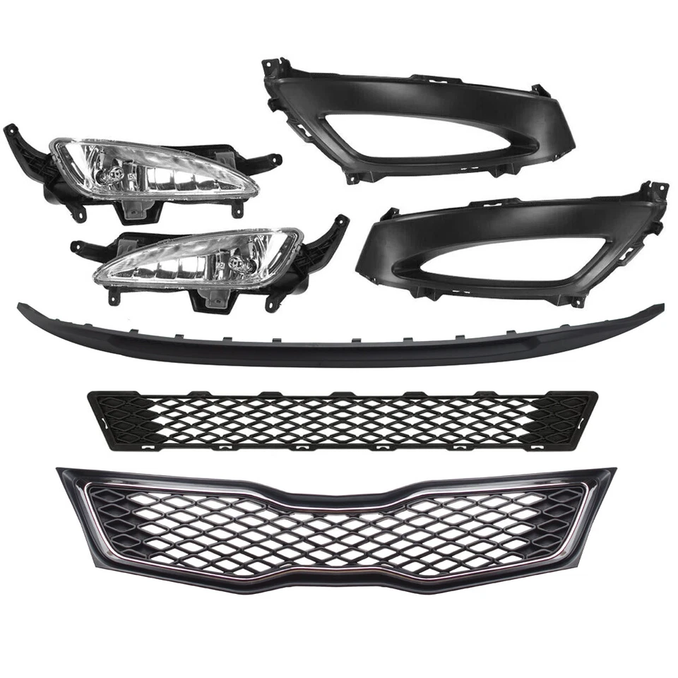 Kit de cubiertas antiniebla parrilla delantera superior/inferior Fit Kia Optima 2011-2013 SX/SXL Foto 2 de 4
