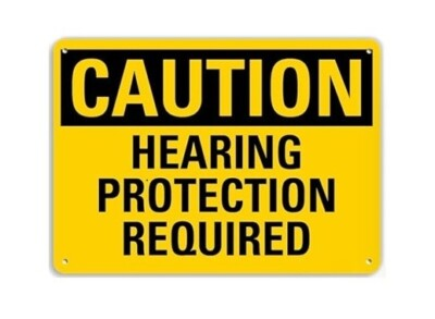 #ad 14 X 10 quot;Caution Hearing Protection Requiredquot; Reflective Recycled Aluminum Sign $13.00