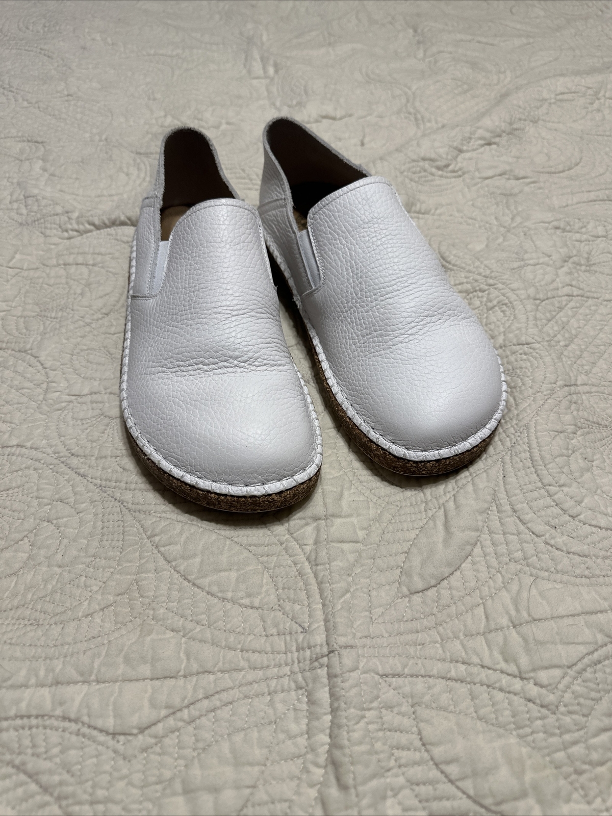Birkenstock Shoes Women Sz 39 White Callan Leather Slip On Casual
