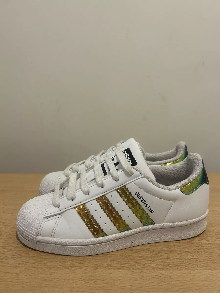 Adidas superstar top with metallic stripes