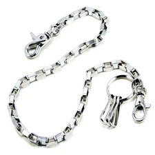 DK Basic Square Connect Biker Trucker Key Jean Wallet Chain (30") Silver CS21