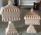 Jeanette Pink Milk Glass Wedding Lidded Dishes