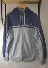 Top da pista Sergio Tacchini grigio/navy con cappuccio e zip intera - UK XL