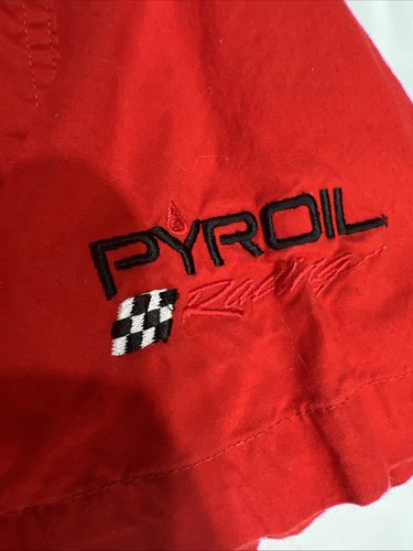 Camicia Vintage Valvoline Pyroil Racing Bottoni Rossa Taglia Large Pit Crew Uniforme - Foto 4 di 7